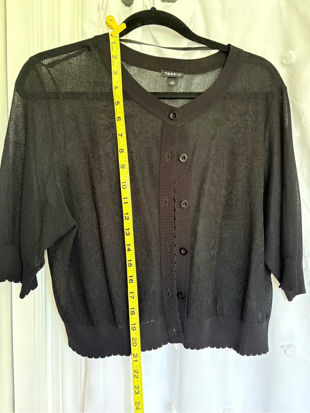 torrid Black V‑Neck Knit Cardigan with Button Front - Picture 3 of 6